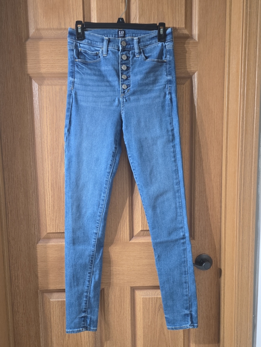 GAP High-Rise Button-Fly Jeans - Light Blue